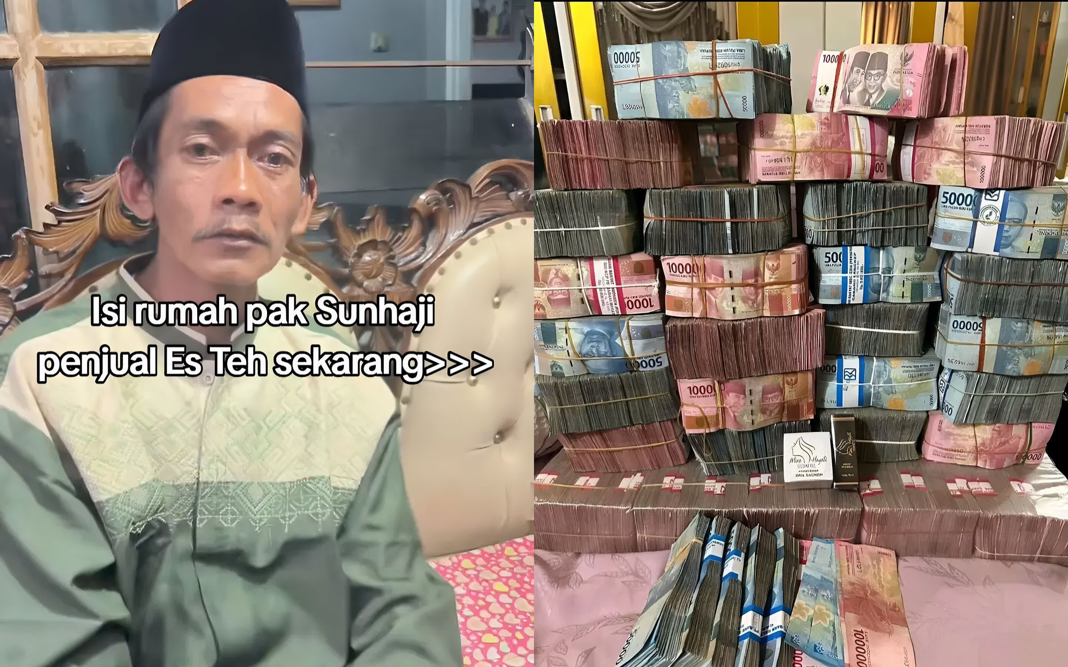 Menyala! Beginilah isi Rumah pak Sunhaji Penjual Es teh sekarang Setelah viral “duit semua”